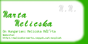 marta melicska business card